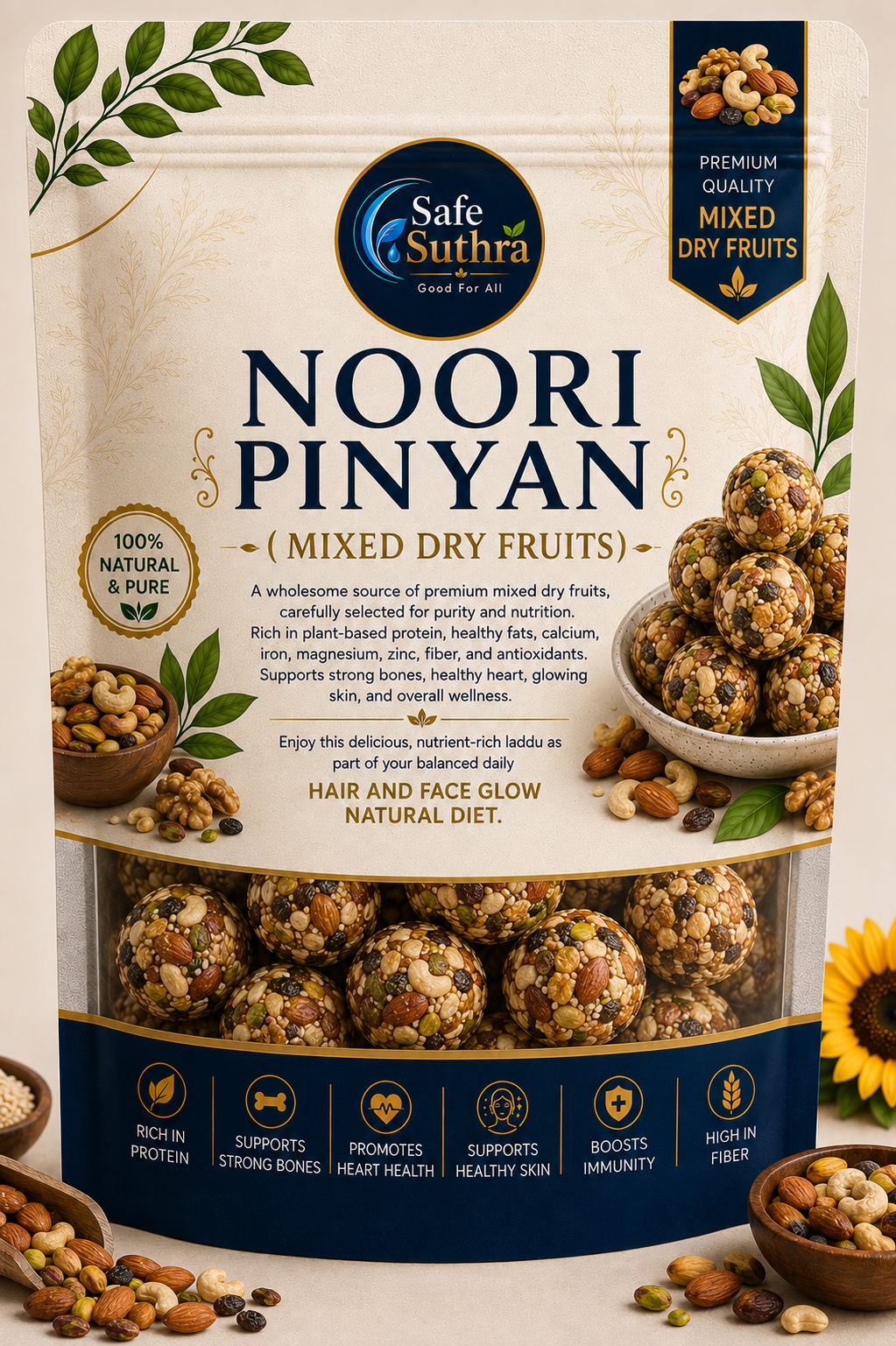 NOORI PINYAN MIX DRY FRUITS BY SAFE SUTHRA 500G