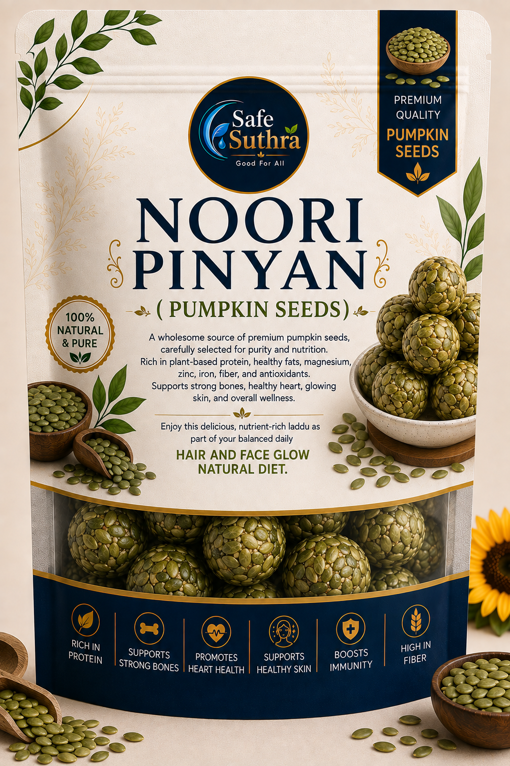 NOORI PINYAN PUMPKINS  BY SAFE SUTHRA 500G