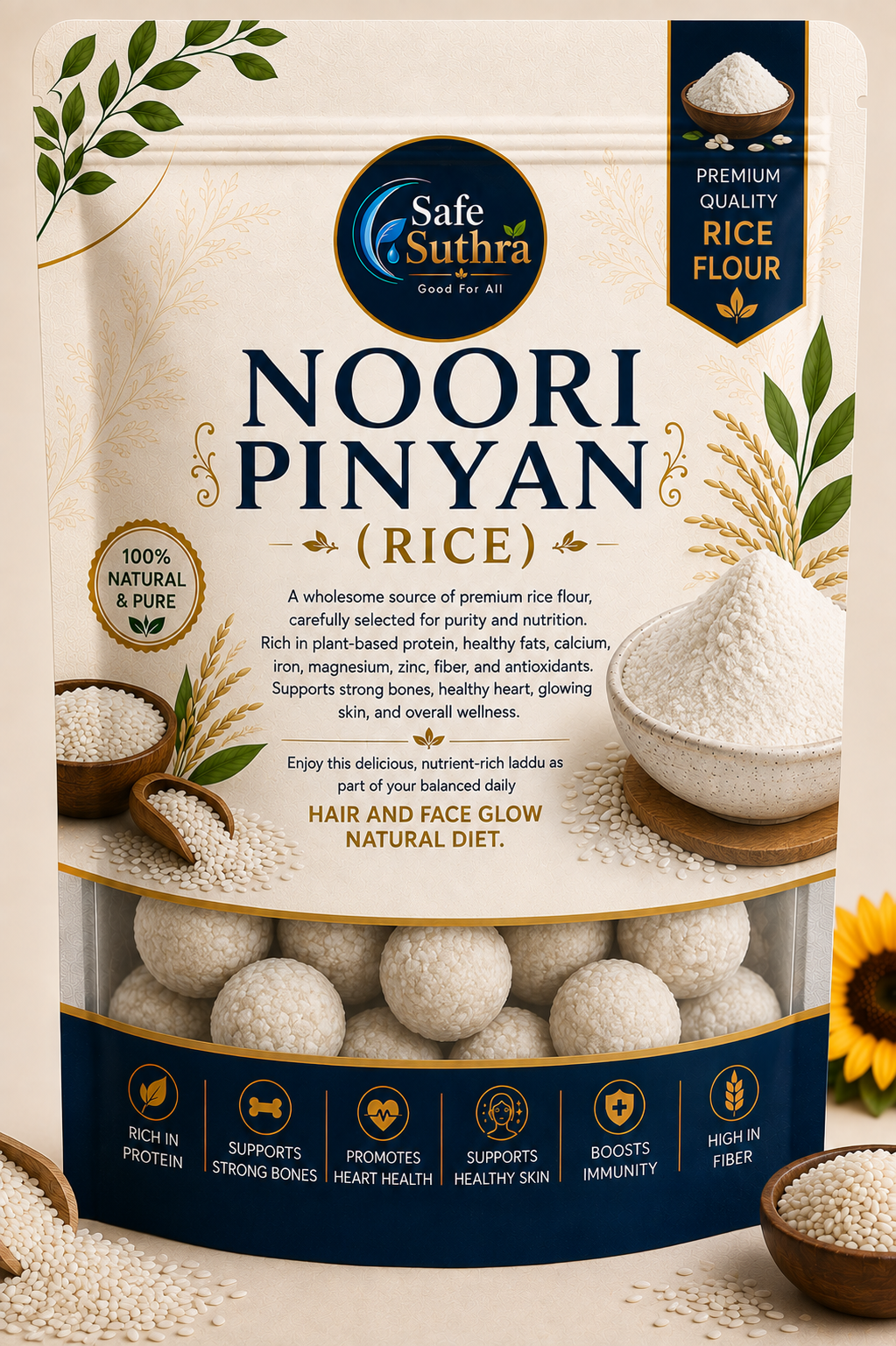 NOORI PINYAN RICE FLOUR BY SAFE SUTHRA 500G