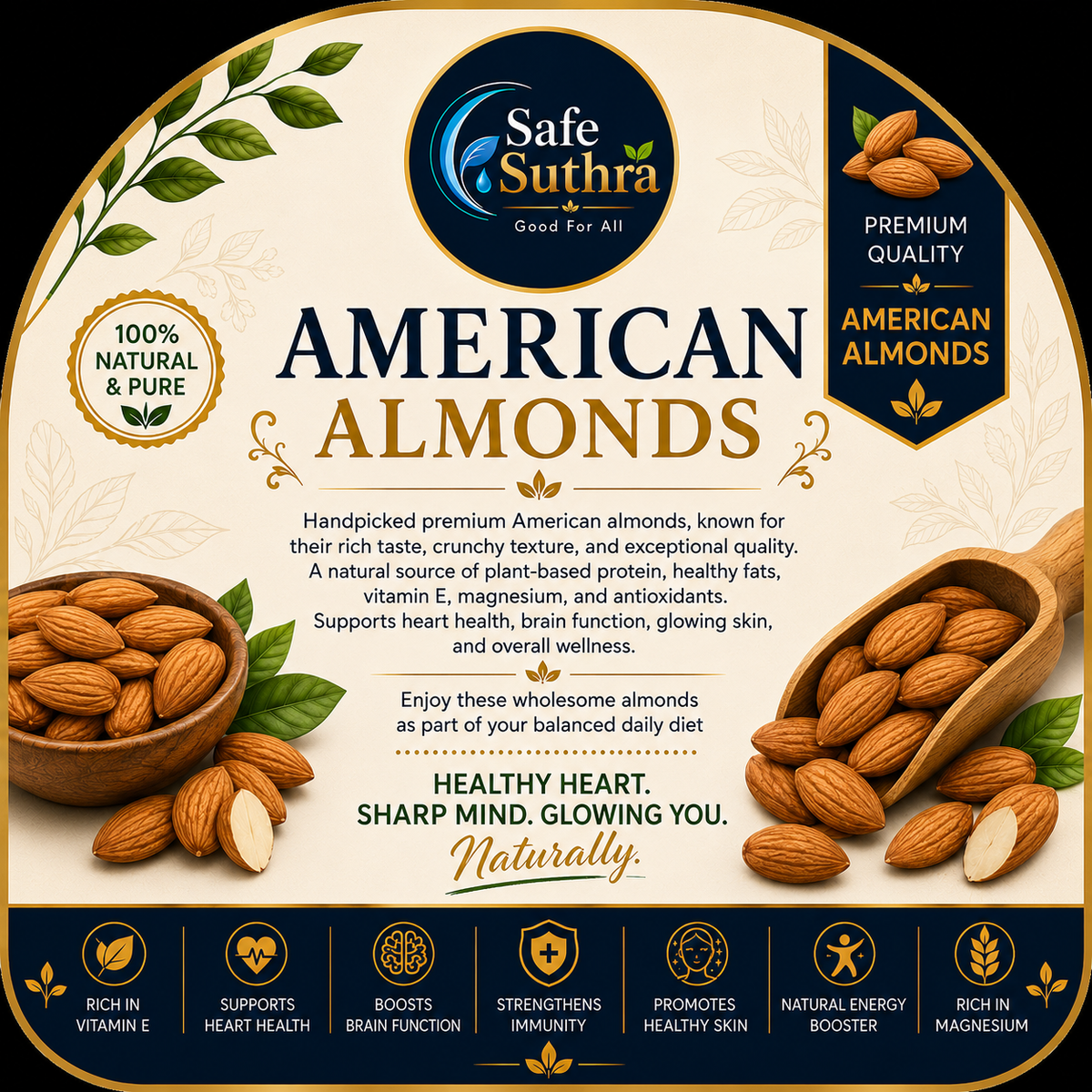 AMERICAN ALMOND بادام گِری BY SAFE SUTHRA 500G